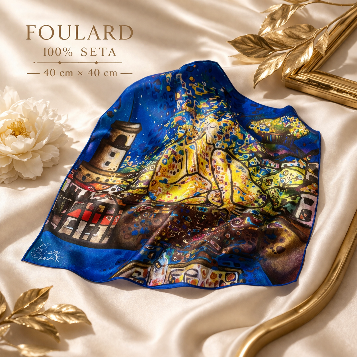 Foulard 100% seta - L'amore si diffonde