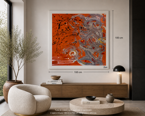 Collezione Giorgio Romanò – Dipinto – Chez Omar 100 x 100 cm – Tecnica mista