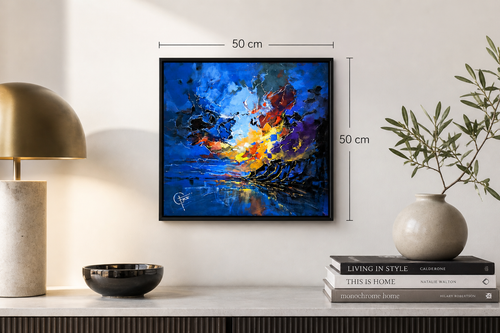 Collezione Fabrizio Cancelliere – Dipinto – Electric Bloom 2 - 50 x 50 cm – Tecnica mista