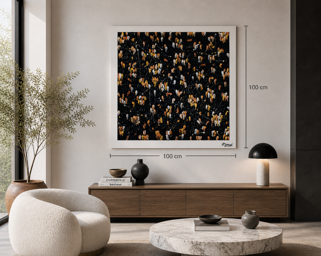 Collezione Giorgio Romanò – Dipinto – Passengers Orbits 100 x 100 cm – Tecnica mista