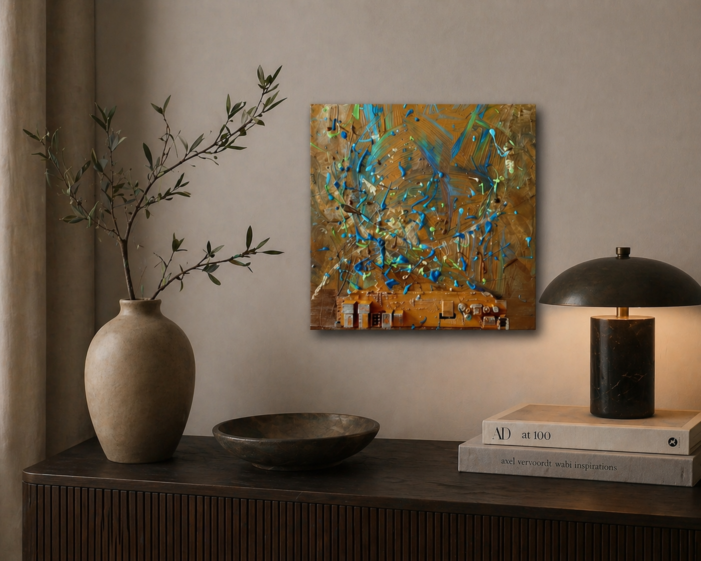 Collezione Yulia Larionova – Dipinto – Digital Resonance 40 x 40 cm – Tecnica mista