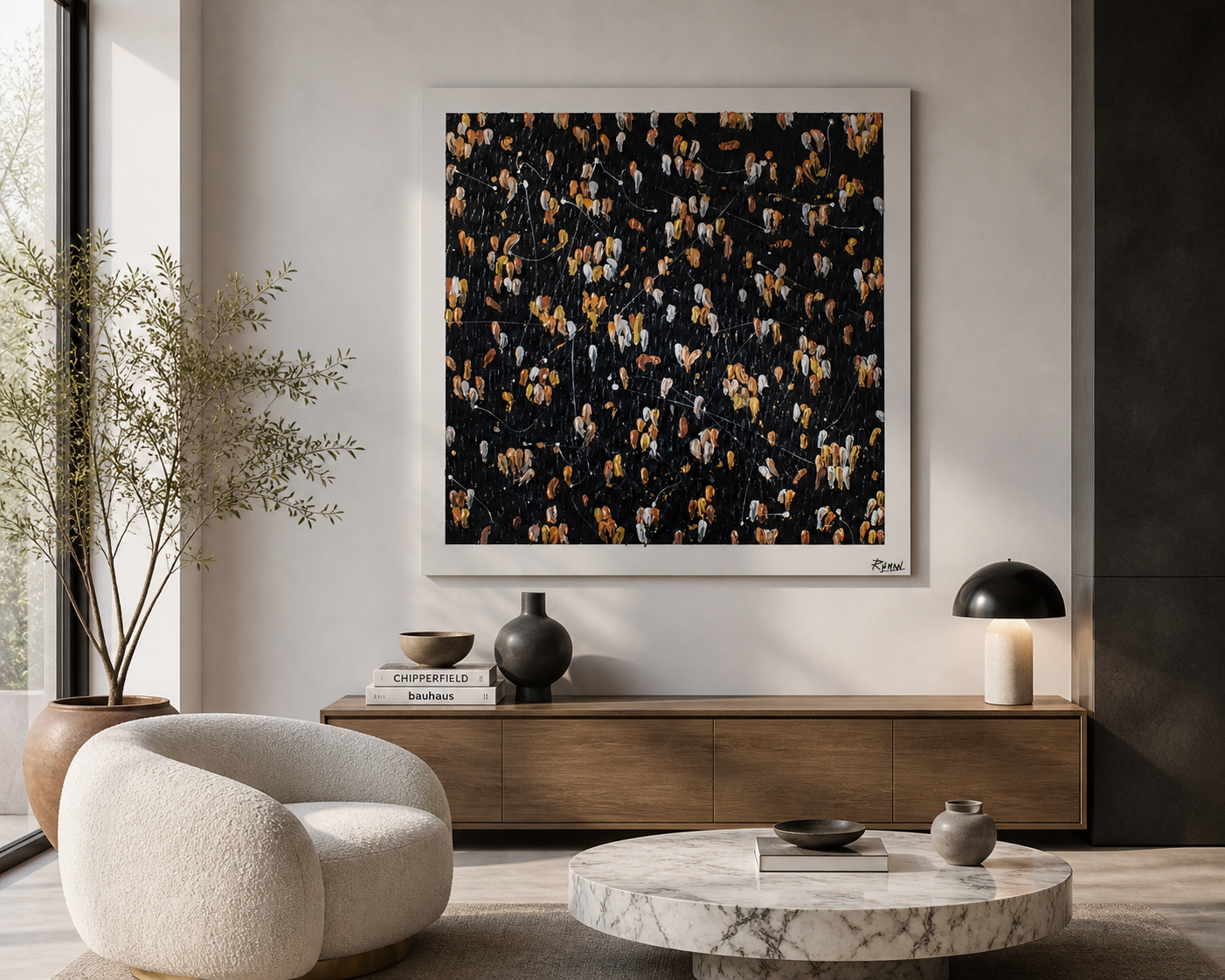 Collezione Giorgio Romanò – Dipinto – Passengers Orbits 100 x 100 cm – Tecnica mista
