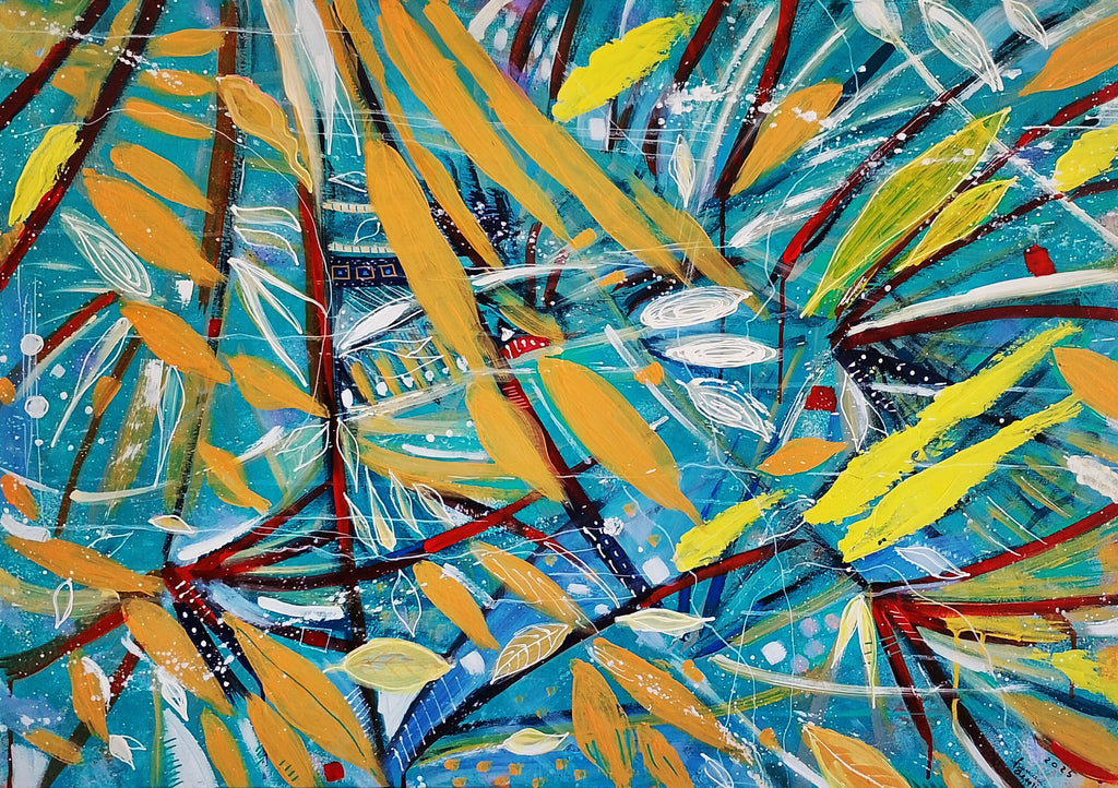 Collezione Francesca Tesoriere – Dipinto – Tropical Harmony 100 x 70 cm – Acrilico su tela